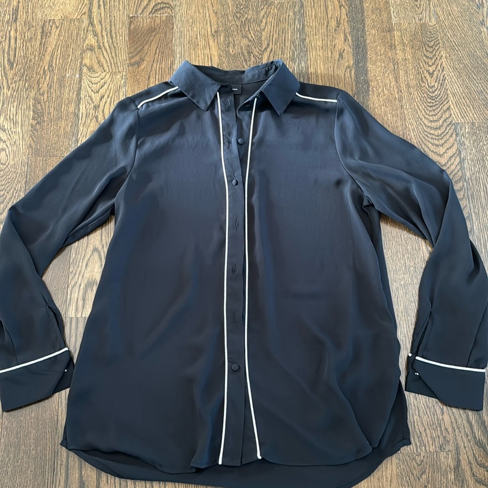 NWOT Semi Sheer Button Up Blouse